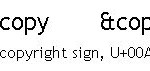 Copyright sign and it's NCR