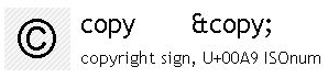 Copy sign sgml entity
