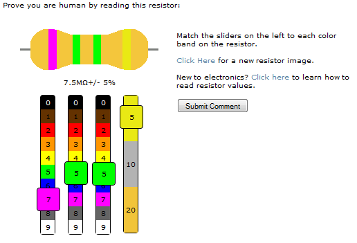 Adafruit's resistor captcha